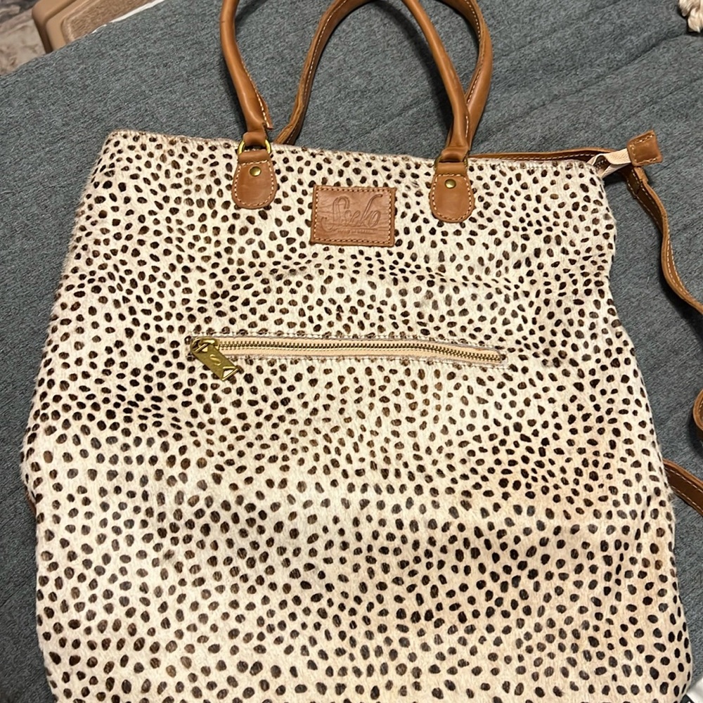 NWOT Sseko Convertible Leopard Tote Crossbody Backpack Purse